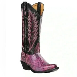 Johnny Ringo Women’s Marble Exotic Pink Black Cowgirl Western Boots Size 9.5 B